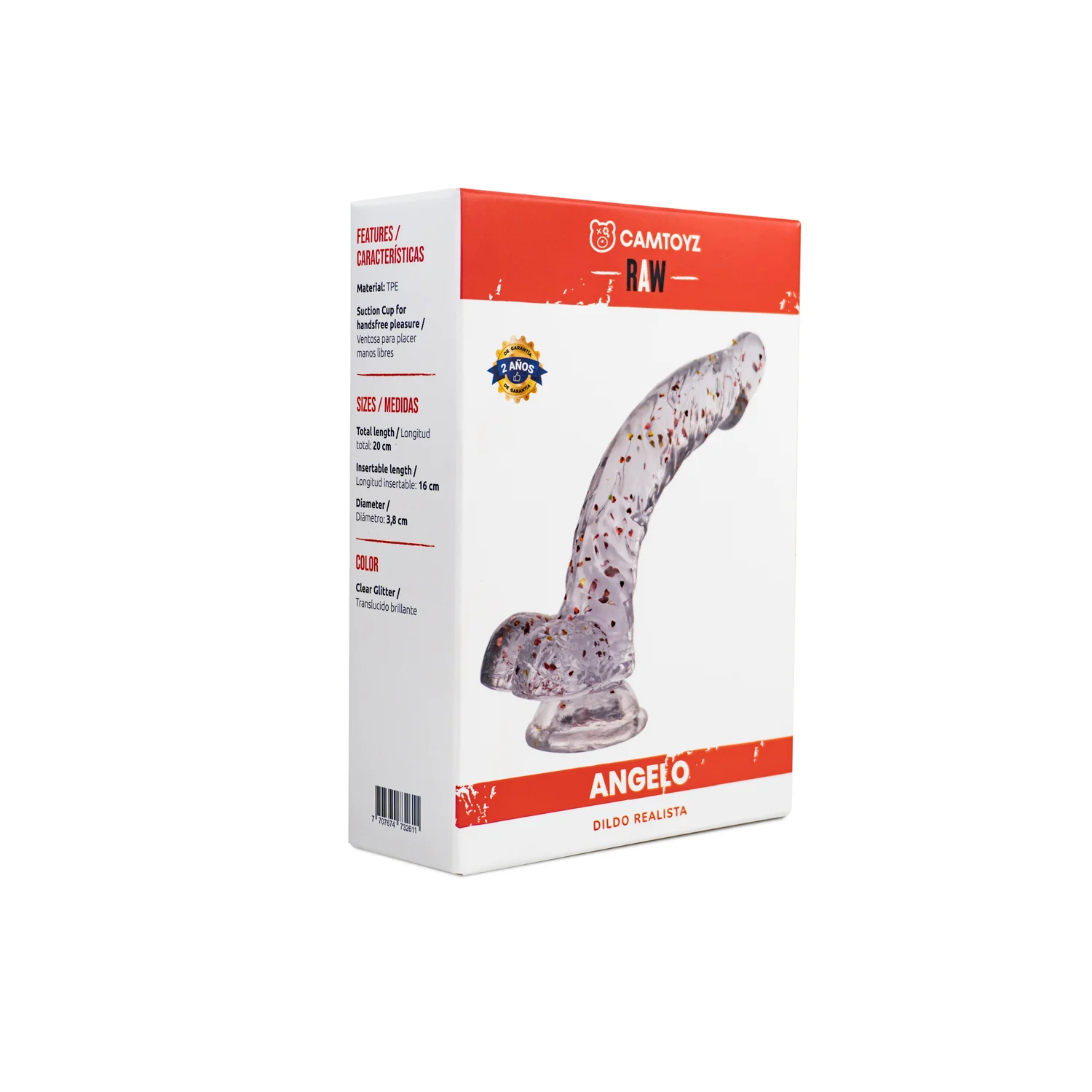 Dildo Realista Angelo Transparente 20 cm Camtoyz - Imagen 4